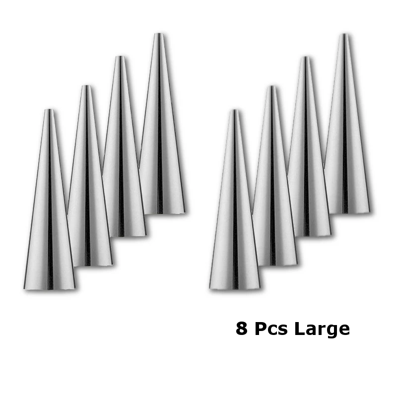 8Pcs Large 8 шт./компл. из нержавеющей стали кондитерские формы для крема рога формы для хлеба форма для круассана коническая пробирка конус формы для выпечки Дания катушка форма инструмент - Цвет: 8Pcs Large