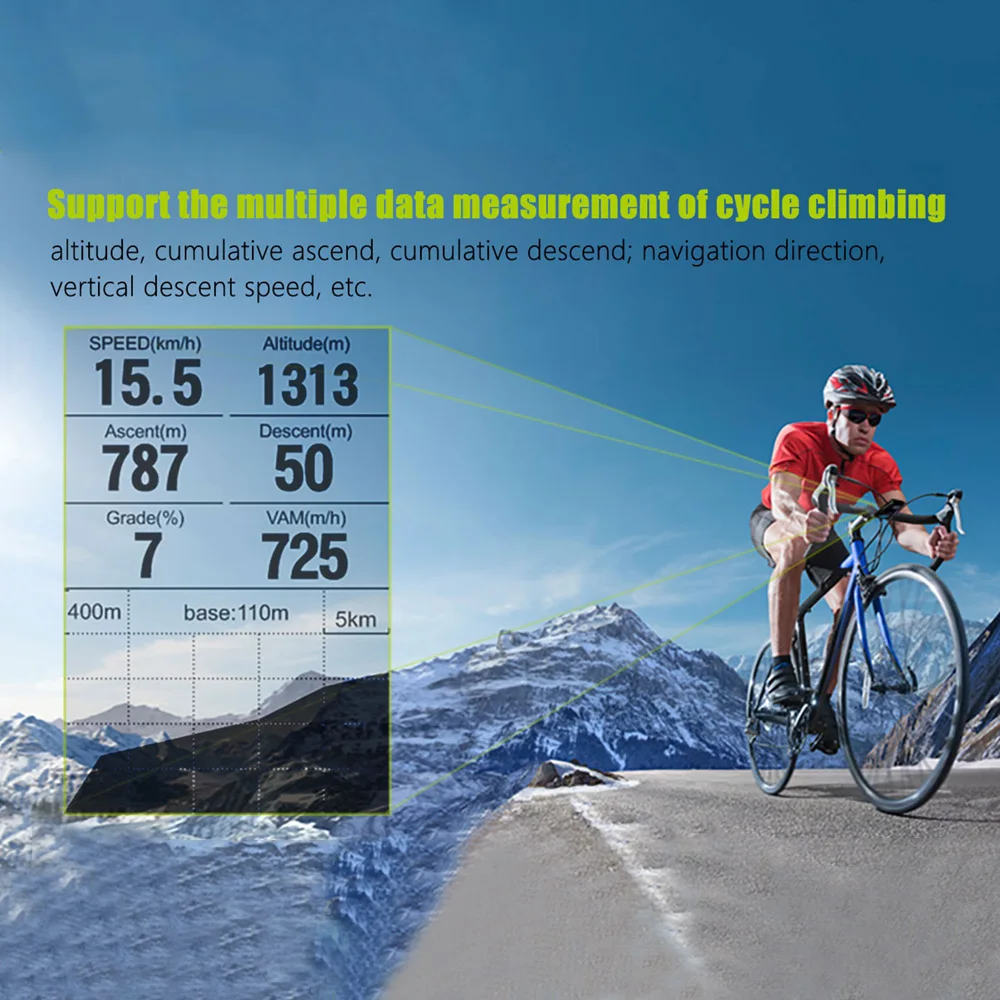 MEILAN M1 GPS Navigation Bike Computer Peedometer Candence Heart Rate 2.6" BLE4.0 Bicycle Computer Speedometer