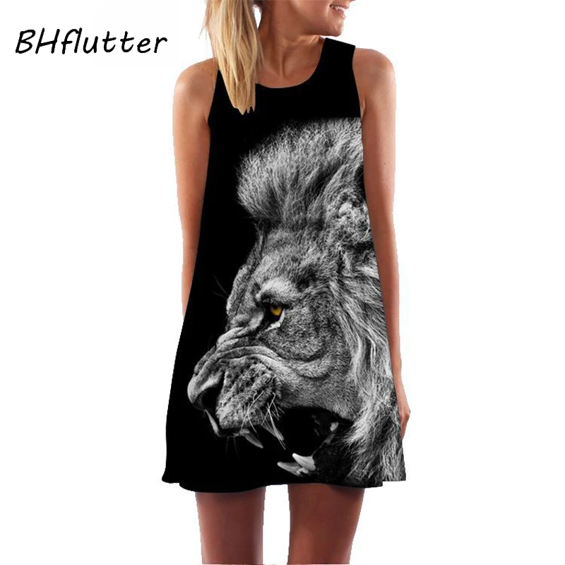 Платье в стиле бохо от BHflutter с цифровым принтом летнее повседневное шифоновое