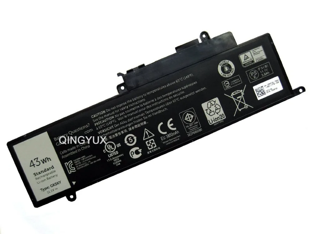 QINGYUX Новый 11 1 В 43Wh GK5KY Аккумулятор для ноутбука Dell Inspiron 13 7347 серии Кабриолет 3