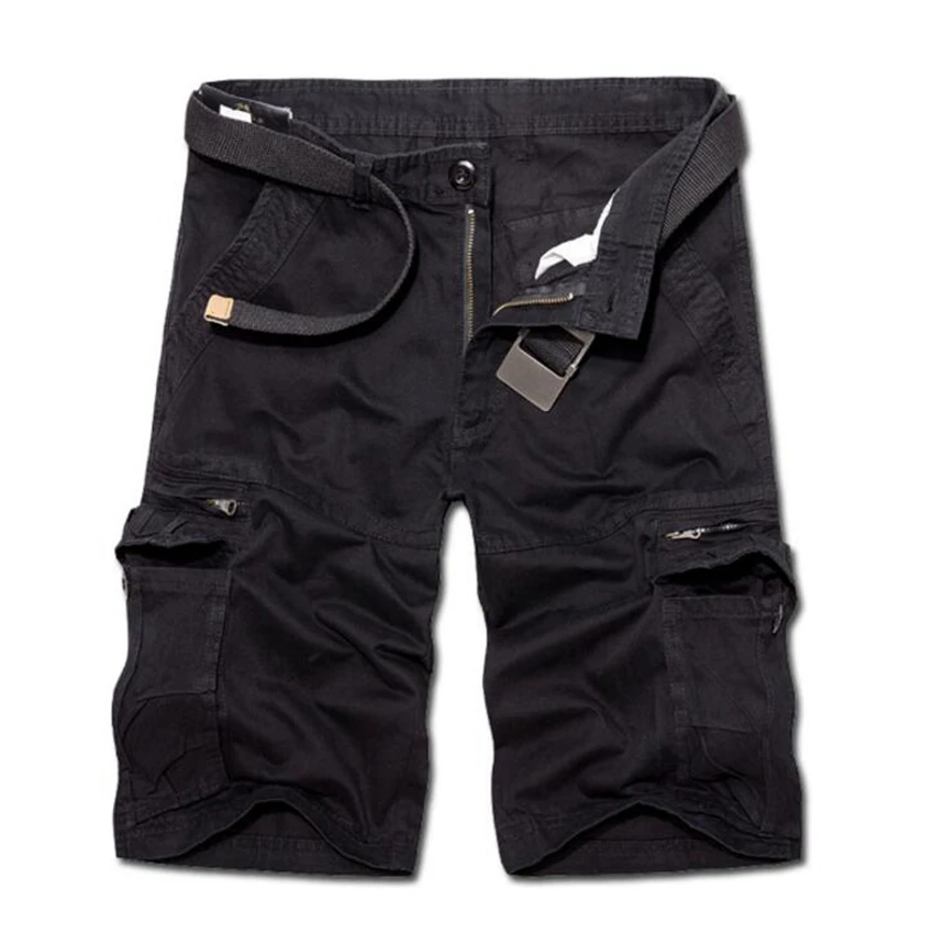 Однотонные мужские брюки карго в стиле милитари Модные джинсы