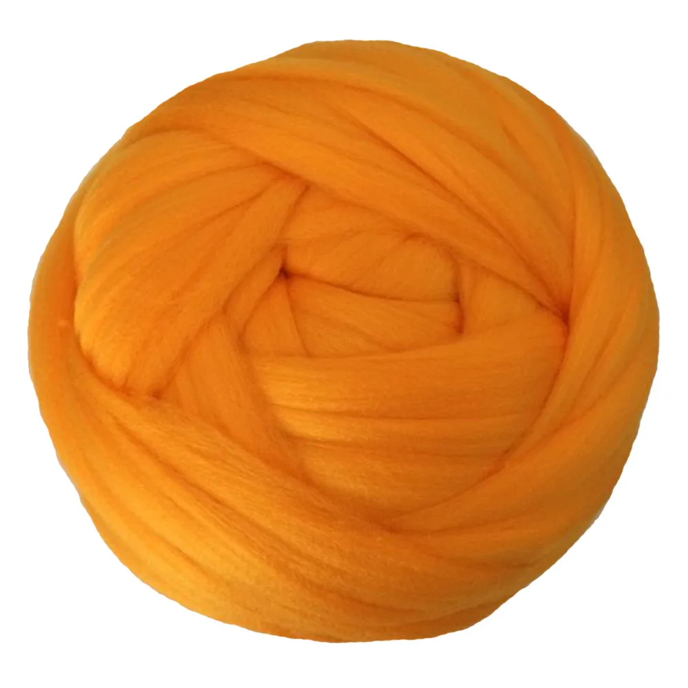 Orange Yellow Новинка, супер крупная пряжа, ручная вязка, пряжа, одеяло, громоздкий ровинг, шерсть мериноса, альтернативная пряжа, Рождественский подарок 500 г - Цвет: Orange Yellow