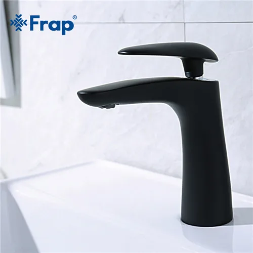 black faucet Frap Новое поступление белый черный спрей живопись ванна раковина кран для ванной холодной и горячей воды Смеситель кран латунные Смесители смеситель - Цвет: black faucet