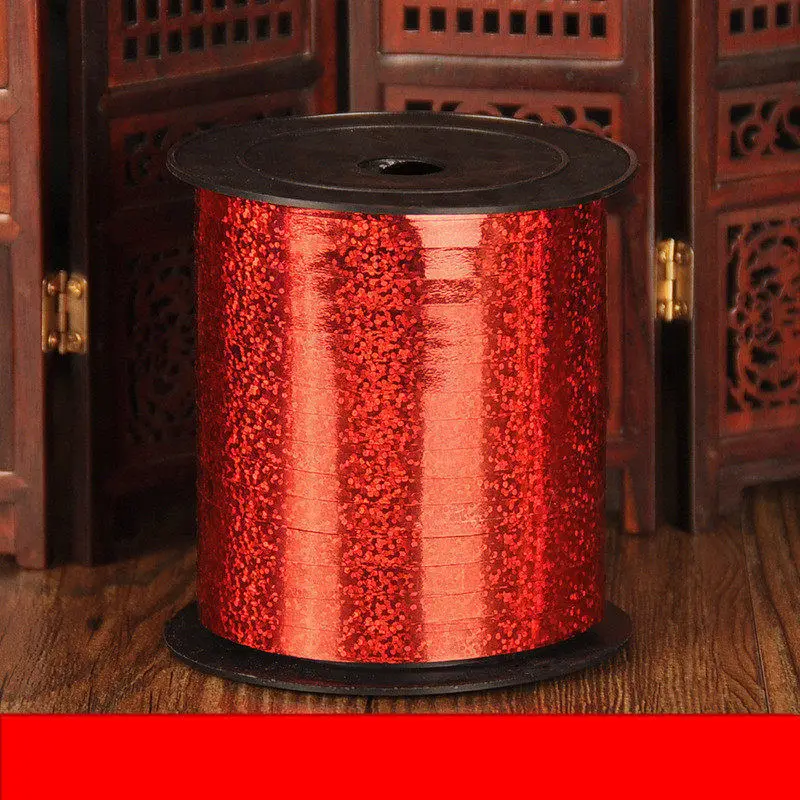 Red 5mmX250Yard Воздушные шары ленты лента-лазер для вечерние украшения подарки на день рождения Свадебные украшения Фольга атласная лента завивка DIY аксессуары - Цвет: Red 5mmX250Yard