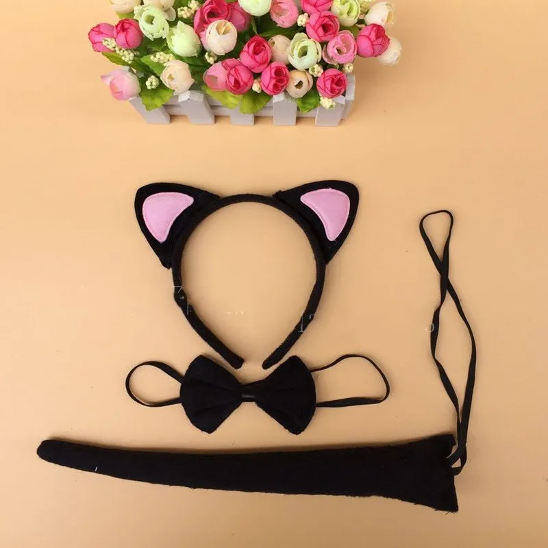 1SAT = 3 шт. детский праздничный костюм на Хэллоуин повязка голову с кошачьими