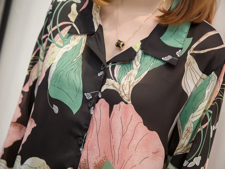 XL-5XL 2019 весна лето женские блузки с длинным рукавом модные рубашки цветочным