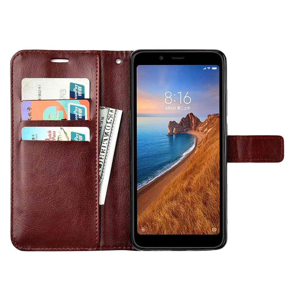 Кожаный чехол-книжка для Xiaomi Redmi 7A 7 A, чехол-накладка на заднюю панель, чехол для телефона Xiaomi Redmi 7 7A note 7 Pro