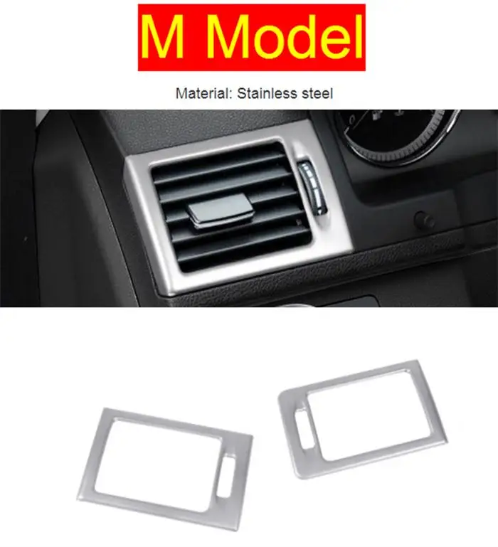 M Model Silver Автомобильный Стайлинг AC передний воздушный выход отделка рамка украшения наклейки Чехлы для Mercedes Benz C class W204 интерьер авто аксессуары - Название цвета: M Model Silver