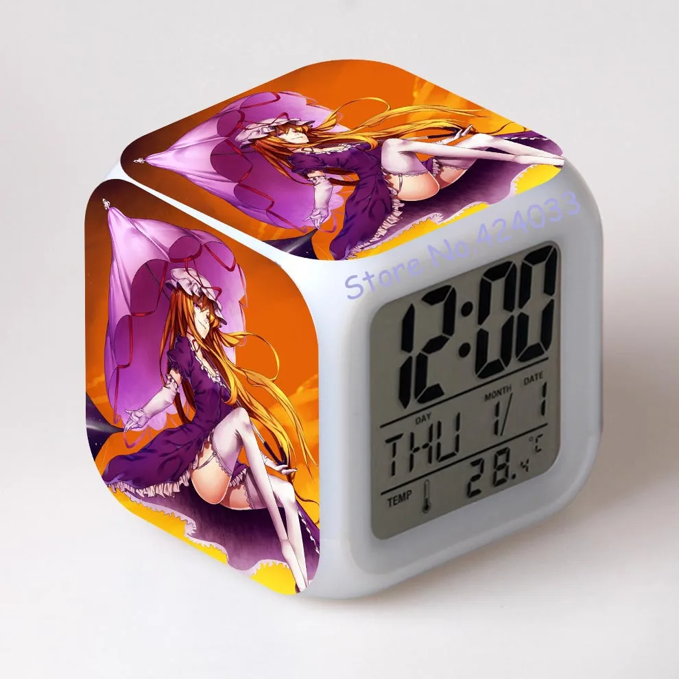 Восточный Проект руммия Будильник Изменение цвета печати милый мультфильм