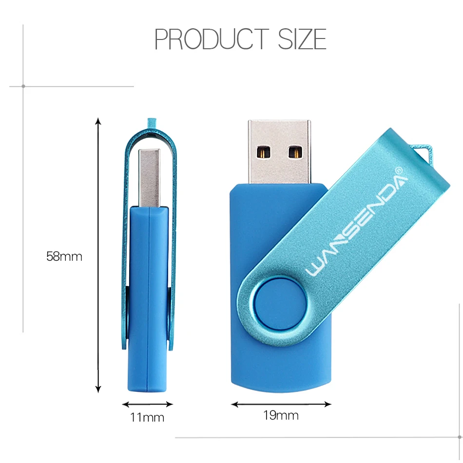 WANSENDA USB флэш накопитель Вращающаяся ручка 128 ГБ флеш 8 32 64 Гб внешний 256