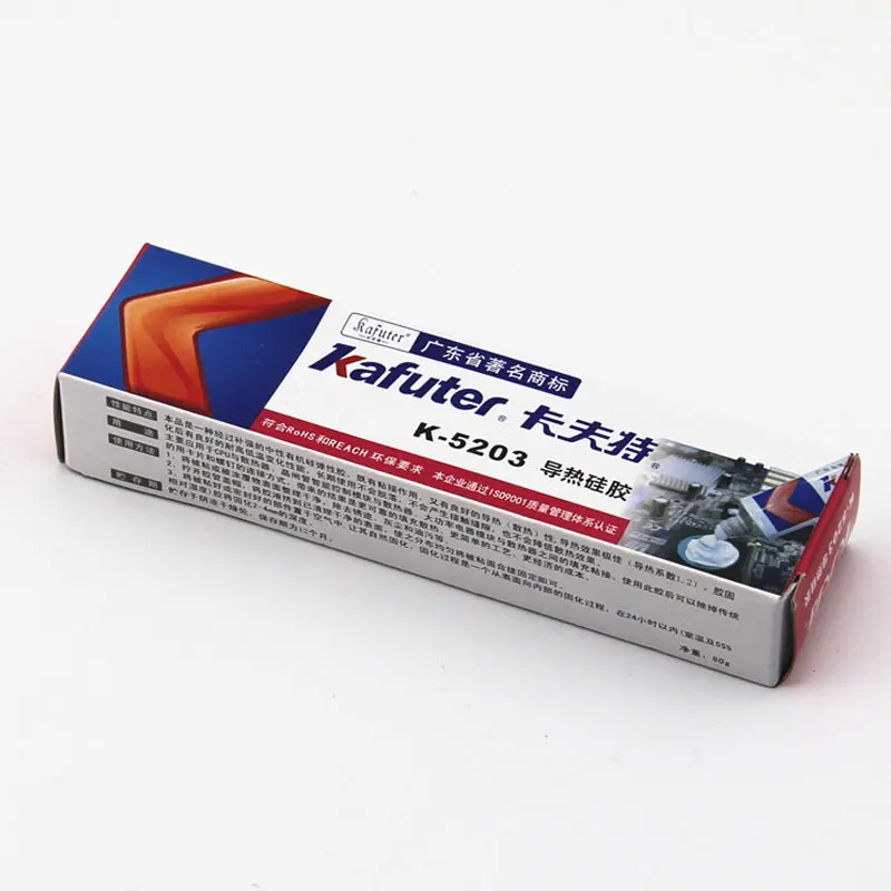 Белый термосиликагель Kafuter 80 г для склеивания наполнителя между ЦП и радиатором