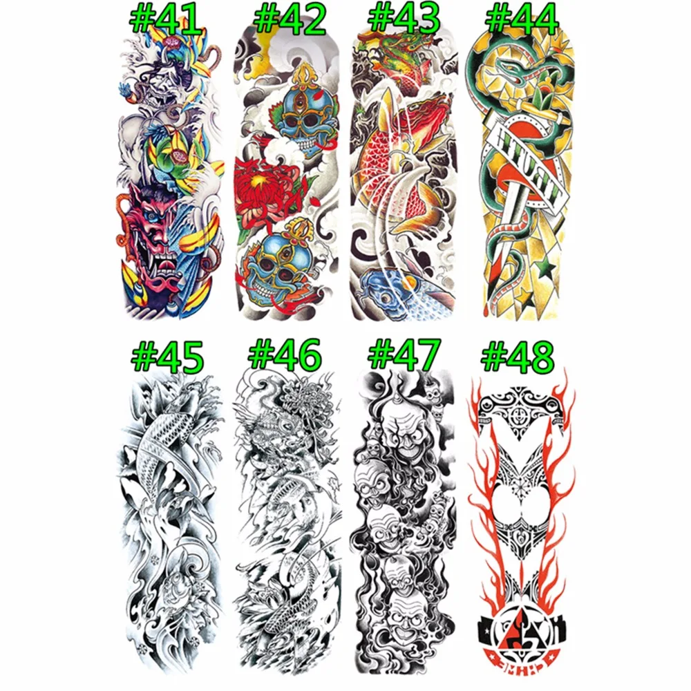 SHNAPIGN &quotКарп к дракону&quot полный рукав временный боди арт 48*17 см флэш тату