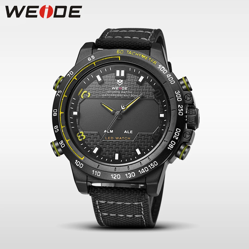 WEIDE натуральная часы с нейлоновым ремешком Мужские Роскошные Брендовые