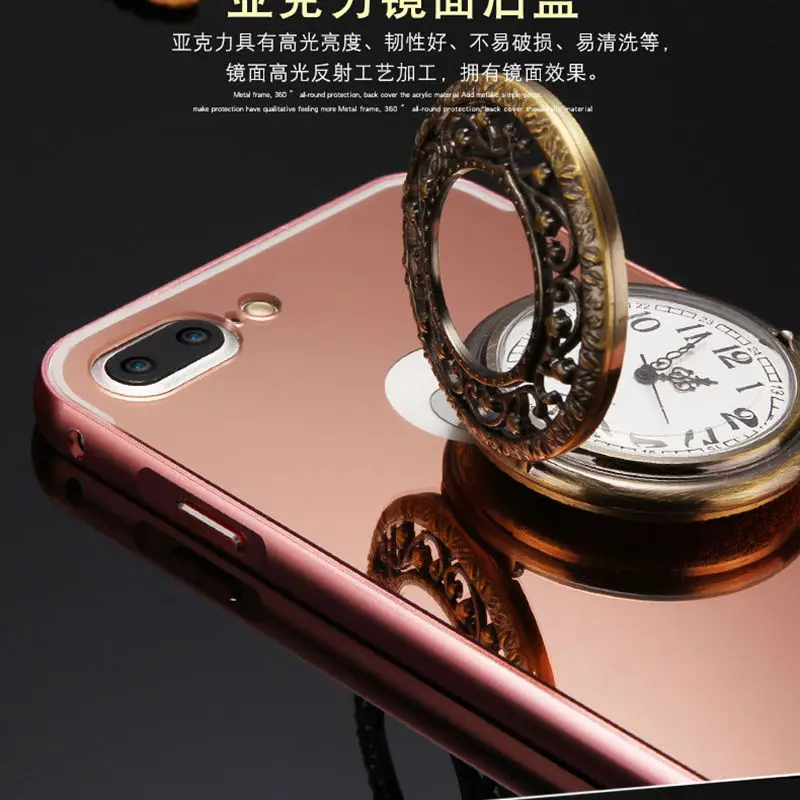 Luxury Coque Aluminum Metal Frame Case For iphone On 4 4S 5 5S SE 6 6S 7 Plus X 10 Para With Plating Mirror Acrylic Back Cover |