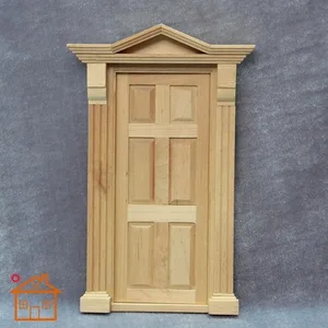 Дверь кукольного домика 1:12 с рамкой для миниатюрной деревянной куклы, украшение для дома