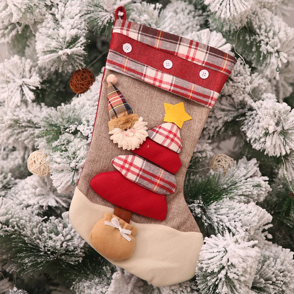 2018 Creative Christmas Stockings Santa Claus Snowman Reindeer Gift Tree Hang Ornament Decoration Festive Supplies |