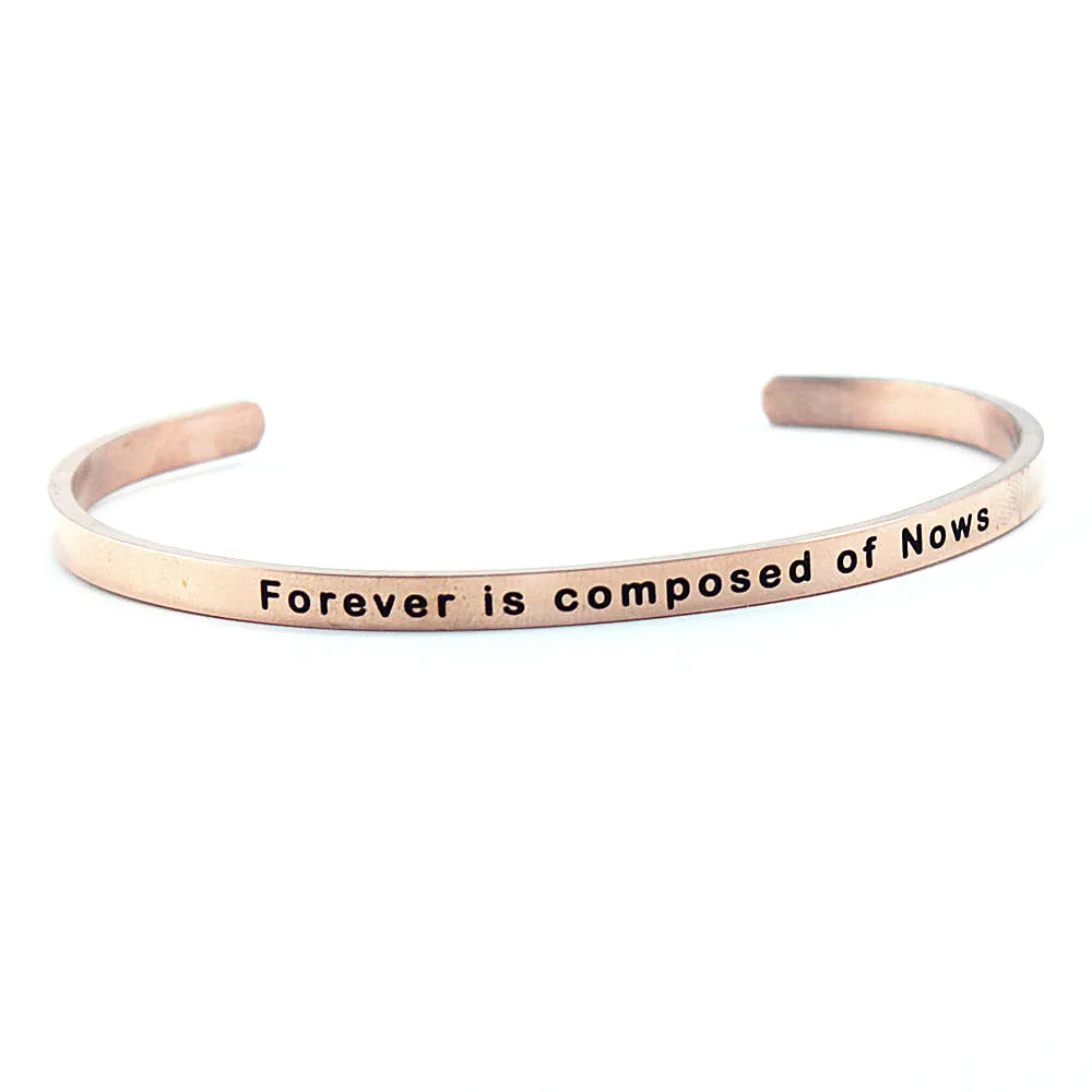 Forever is composed Вдохновляющие радужные браслеты для женщин браслет из нержавеющей стали вы мой Солнечный свет Цитата манжеты мантра браслеты оптом - Окраска металла: Forever is composed