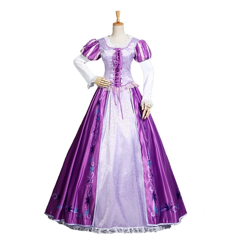dress cloak Костюм принцессы Рапунцель Prncess queen волшебный Косплэй взрослых платье принцессы в стиле «Хеллоуин» для взрослых Карнавальная вечеринка, Забавный платье с героями мультфильмов для девочек фиолетовый - Цвет: dress cloak
