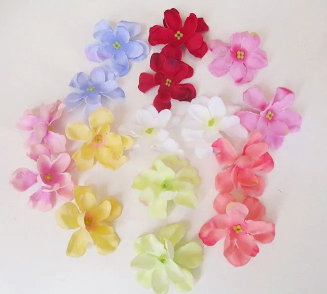 Искусственные головки цветов гортензии украшение из шелка с цветочным узором