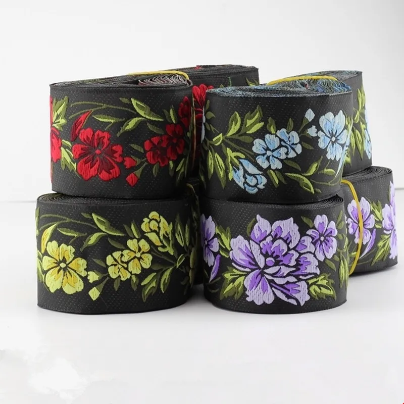 1 м вышитая Роза цветочная лента в этническом стиле кружевная занавеска Одежда DIY