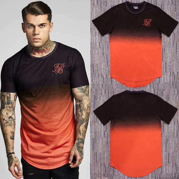 Мужская мода Sik Silk Kanye West футболка Sik Silk Мужская Повседневная Хип-хоп нерегулярная молния с коротким рукавом футболки черный оранжевый