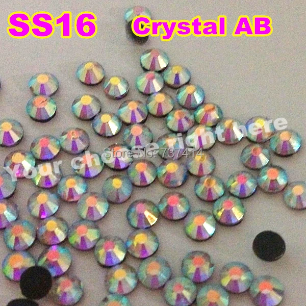 

6bags/lot SS16 1440pcs/Bag Clear AB Crystal DMC HotFix FlatBack Rhinestones strass,DIY iron glass garment Hot Fix crystals