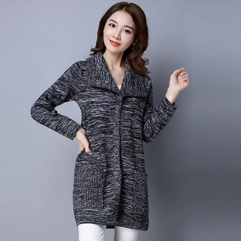 Осень-зима пончо кардиган пальто Для женщин карманов длинный свитер джемпер