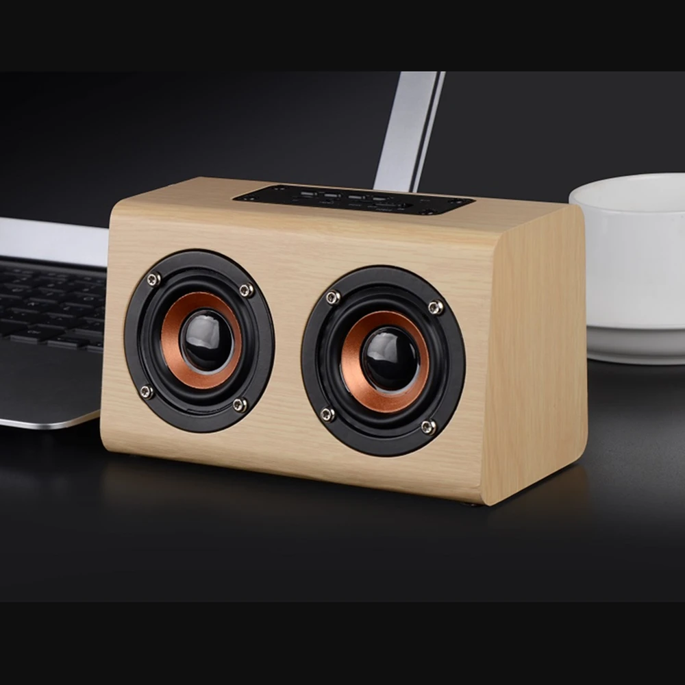 TOPROAD Ретро деревянный Bluetooth динамик Портативный hifi двойной бас громкий s caixa de som