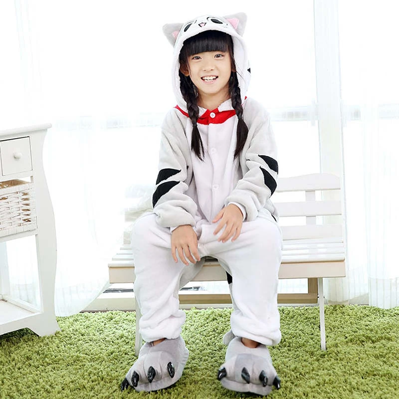 Kids Girls Flannel Pajamas Onesie Baby Hoodie Blanket Sleepwear Winter Children Clothes |