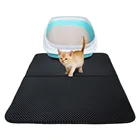Коврик для кошачьего туалета, самоочищающийся водонепроницаемый коврик для лотка для кошачьего туалета, двухслойный, для защиты пола