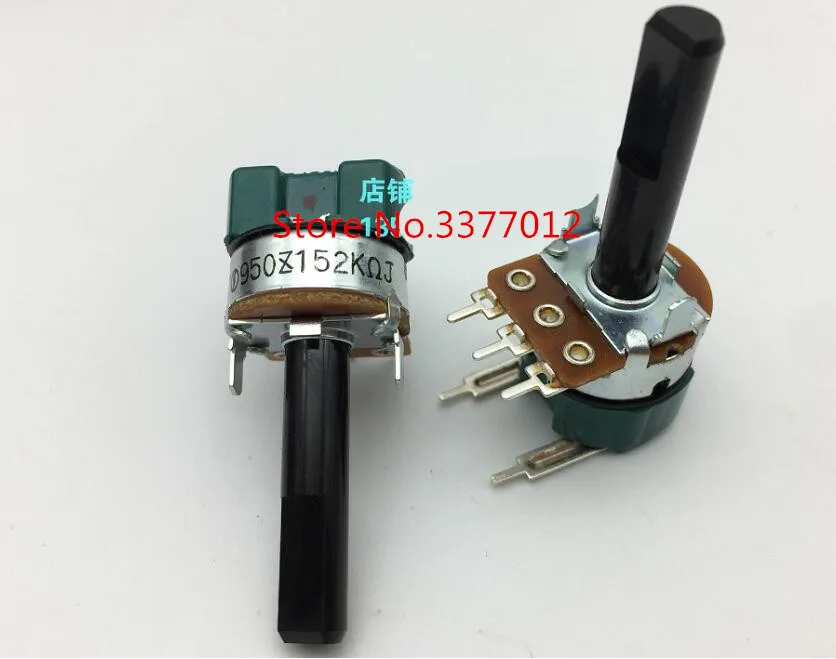 

2pcs/lot NOBLE switch Potentiometer RK16 type Single 152K rotation With switch With stepping 8 points Axis length 25mm