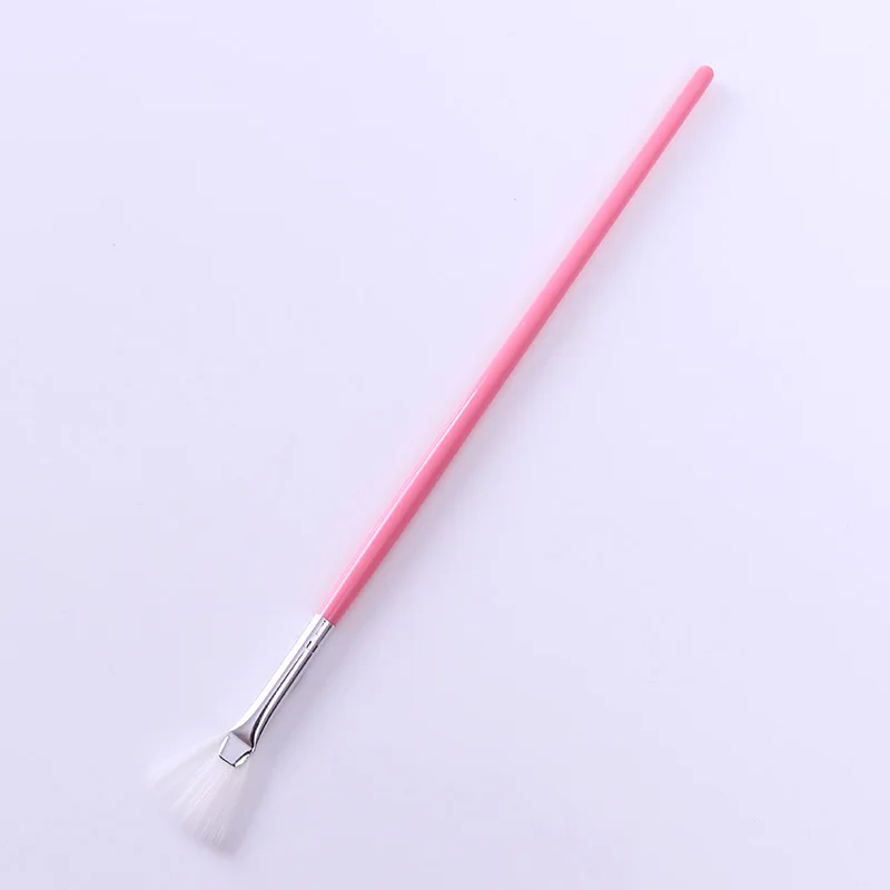 1 шт. Веерная форма щетка для ногтей удаления пыли розовая ручка очистки