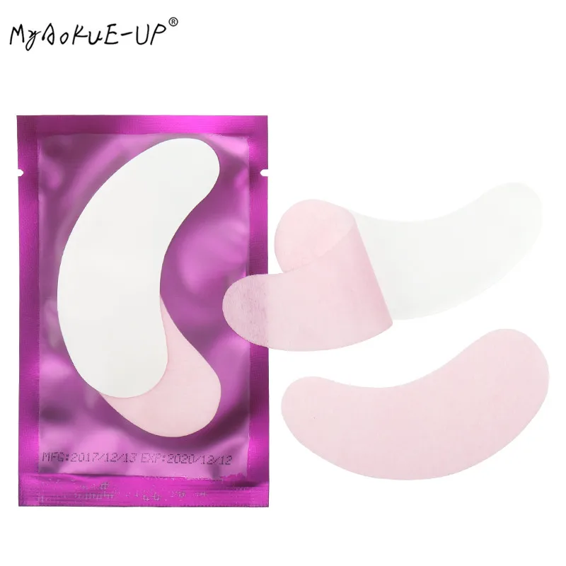 purple pink 100 пар/лот патчи для наращивания ресниц под накладки для глаз гелевые инструменты для макияжа наклейки для накладных ресниц - Цвет: purple pink