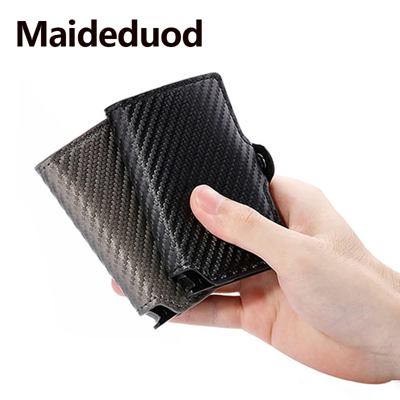 Модный мужской держатель для кредитных карт RFID 2019 из углеродного волокна