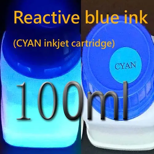 100ml blue ink Невидимые чернила УФ-чернила для струйных принтеров 6 УФ-цветов секретное сообщение чернила невидимые в нормальном светильник& Rea УФ-черный светильник - Цвет: 100ml blue ink