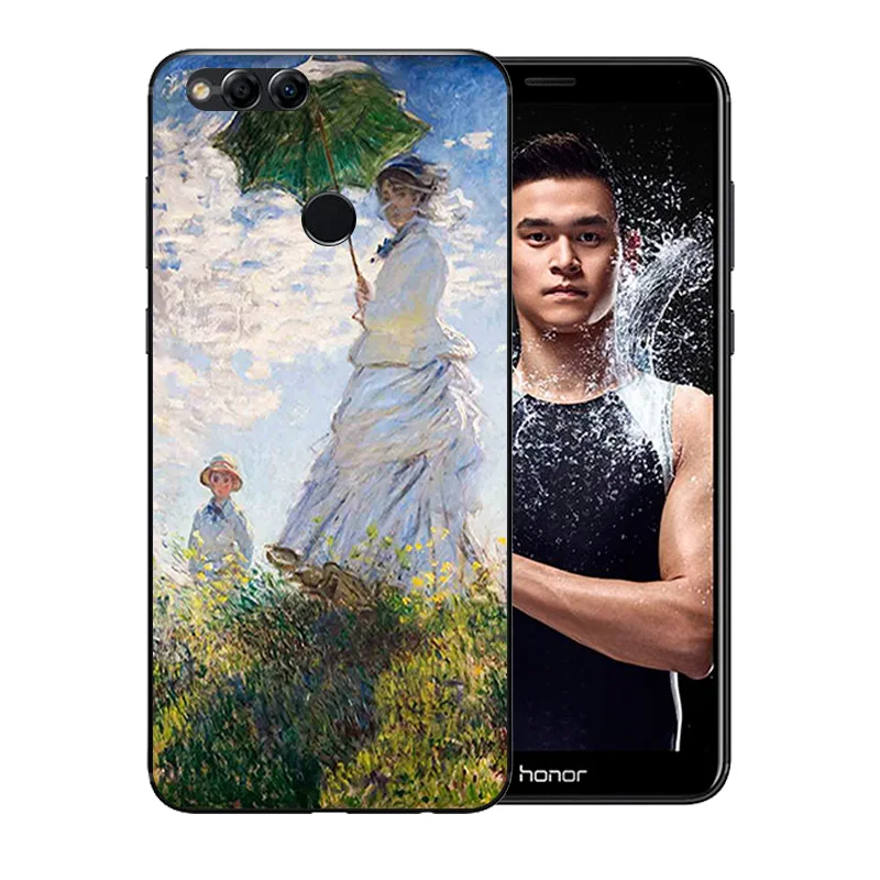 Новые чехлы для Huawei Honor 7X Van Gogh мягкая шелкопрядная оболочка задняя крышка