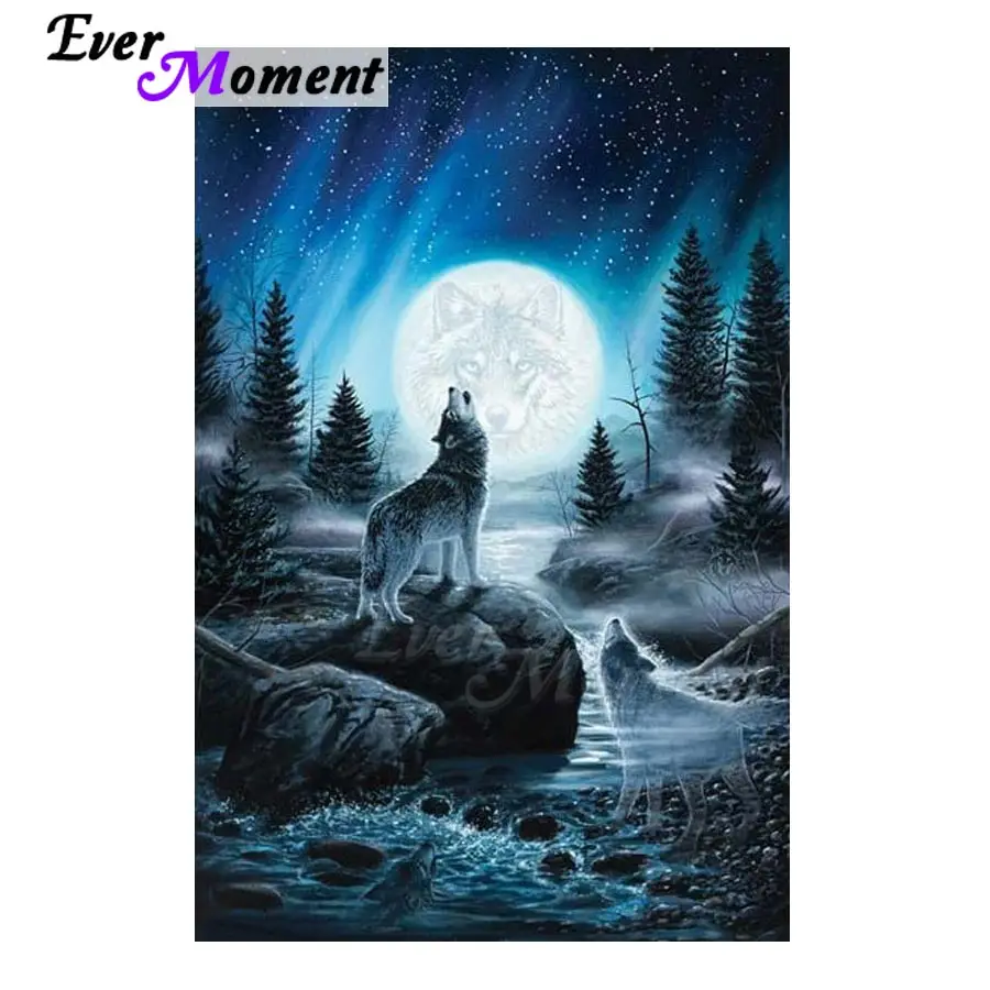 Когда нибудь момент алмазов картина украшение дома волк ручной работы камни в