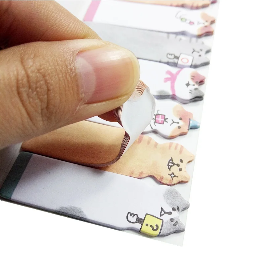 

1 Pack/lot Bookmark Mini lovely Cartoon Stick Marker Notes Cute Cat Memo Pad Reminder Notes For School Office Supplies