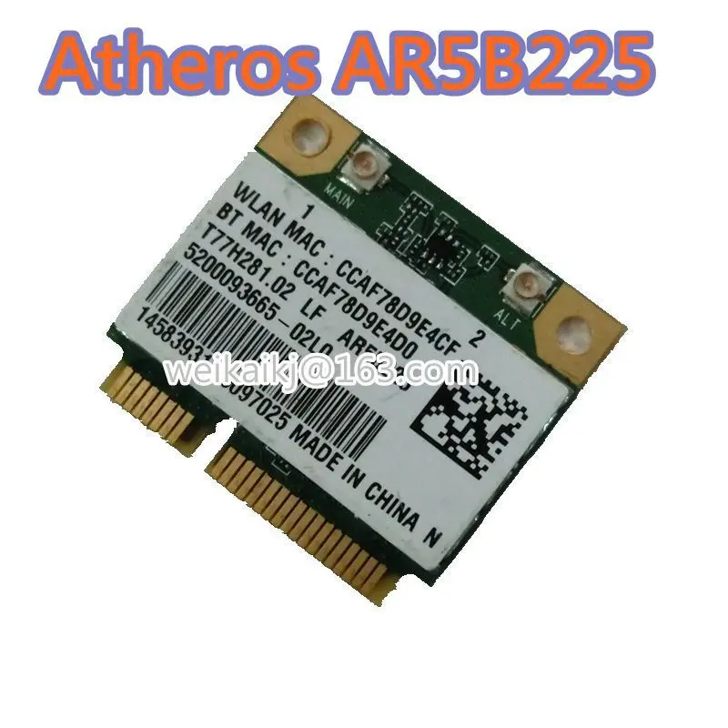 Wi-Fi беспроводная N и Bluetooth 4 0 комбинированная половинная мини PCI-E карта AR5B225 |