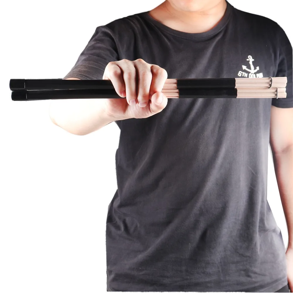 

1Pair Jazz Drum Rod Brushes Sticks 15.7"/40cm Bamboo Black Rubber Handle for Jazz Folk Music Drumsticks