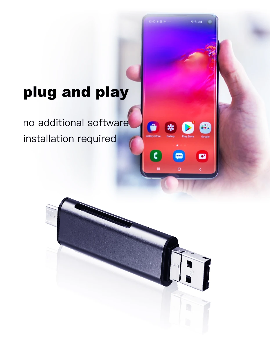 Lungfish type C и micro USB и USB 3 в 1 SD TF OTG Кардридер высокоскоростной USB 3,0 TF/SD для Android Компьютерный удлинитель-переходник