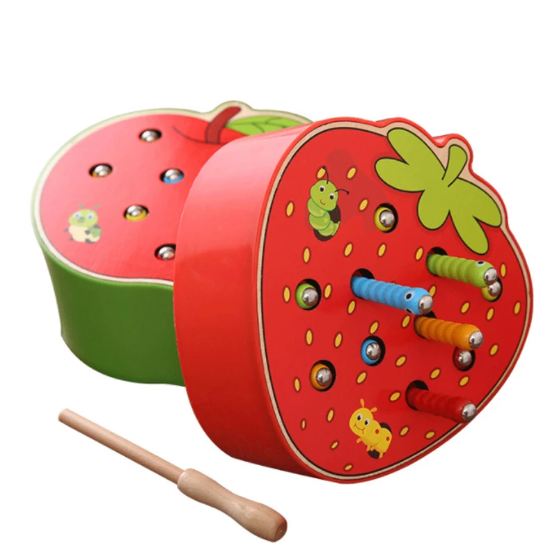 

1 Set Caterpillar Eats Montessori Wooden Toys Baby Memory Training Matching Pair Game Math Early Education Interactive D56