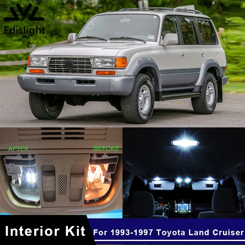

15 шт., Автомобильные светодиодные лампы для Toyota Land Cruiser 1993-1997
