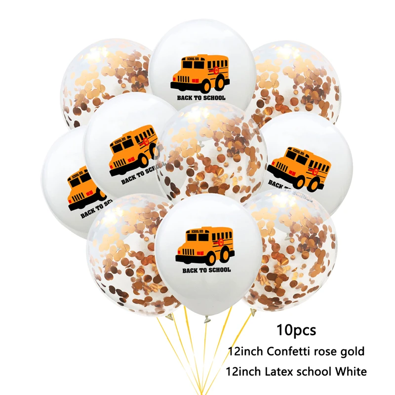 10pcs-School-white Мультяшные автомобильные воздушные шары пожарная машина фольгированные шары грузовик шары Детские игрушки автомобиль день рождения украшения Детские вечерние шары для мальчиков DIY - Цвет: 10pcs-School-white