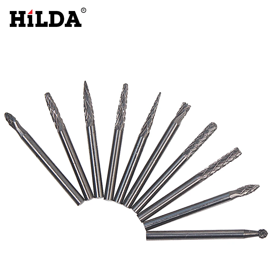 HILDA 3 мм (1/8 &quot) карбид вольфрама заусенцы роторные режущие файлы набор CNC