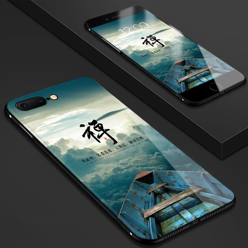 Роскошные чехлы для телефонов из закаленного стекла для iphone 7, 8, 6 plus, Противоударная защитная задняя крышка для iphone 8 plus, 7 plus, 6S Plus - Цвет: NO.1
