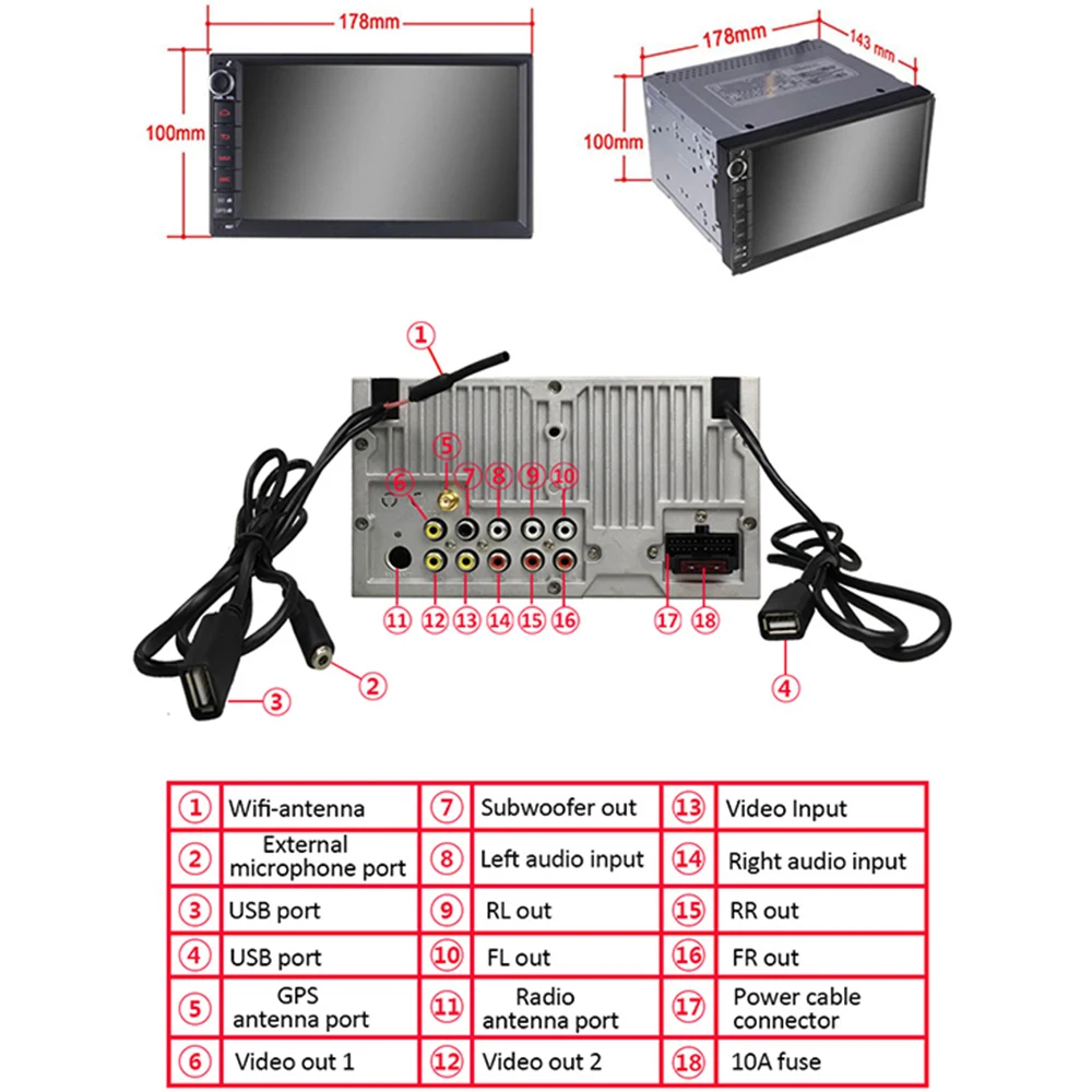 7 дюймовый Android 8 1 леденец двойной 2 Din универсальный автомобильный аудио радио