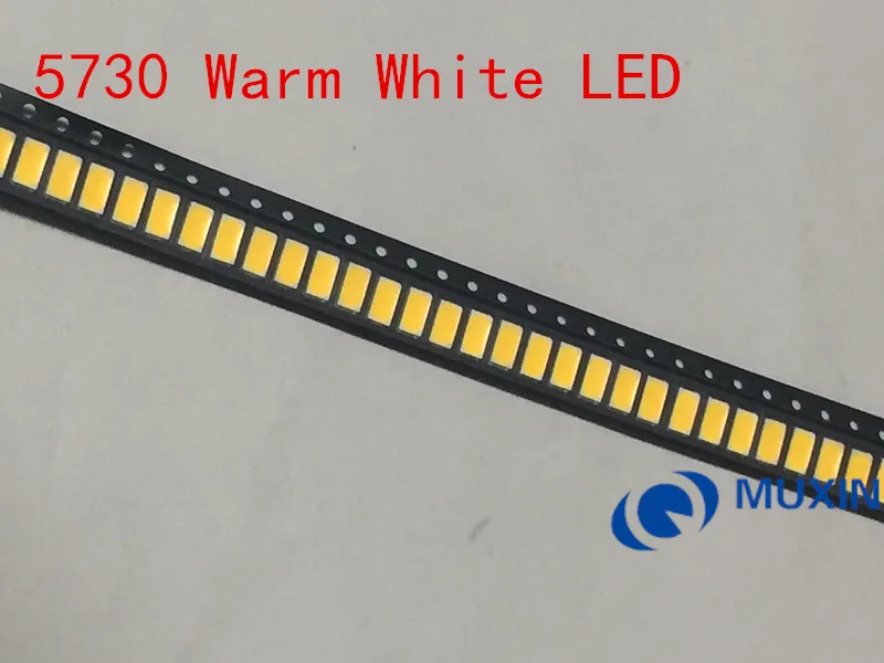 100 шт. SMD теплый белый 3000K 0 5 Вт светодиодный чип 5730 5630 ультра яркая поверхность 50-55