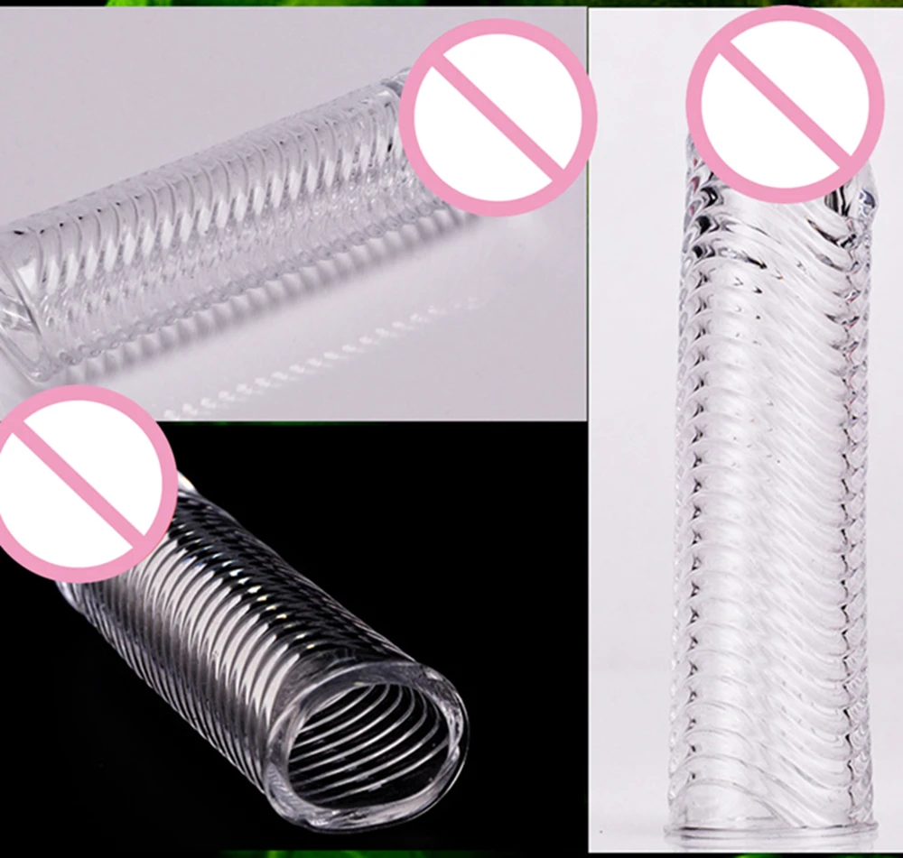 HISO пенис рукав винт Резьба удлинитель многоразовый презерватив для мужчин ТПЭ