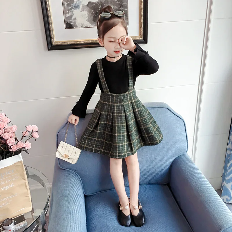 Детская одежда осень 2018 комплект одежды для маленьких девочек футболка +